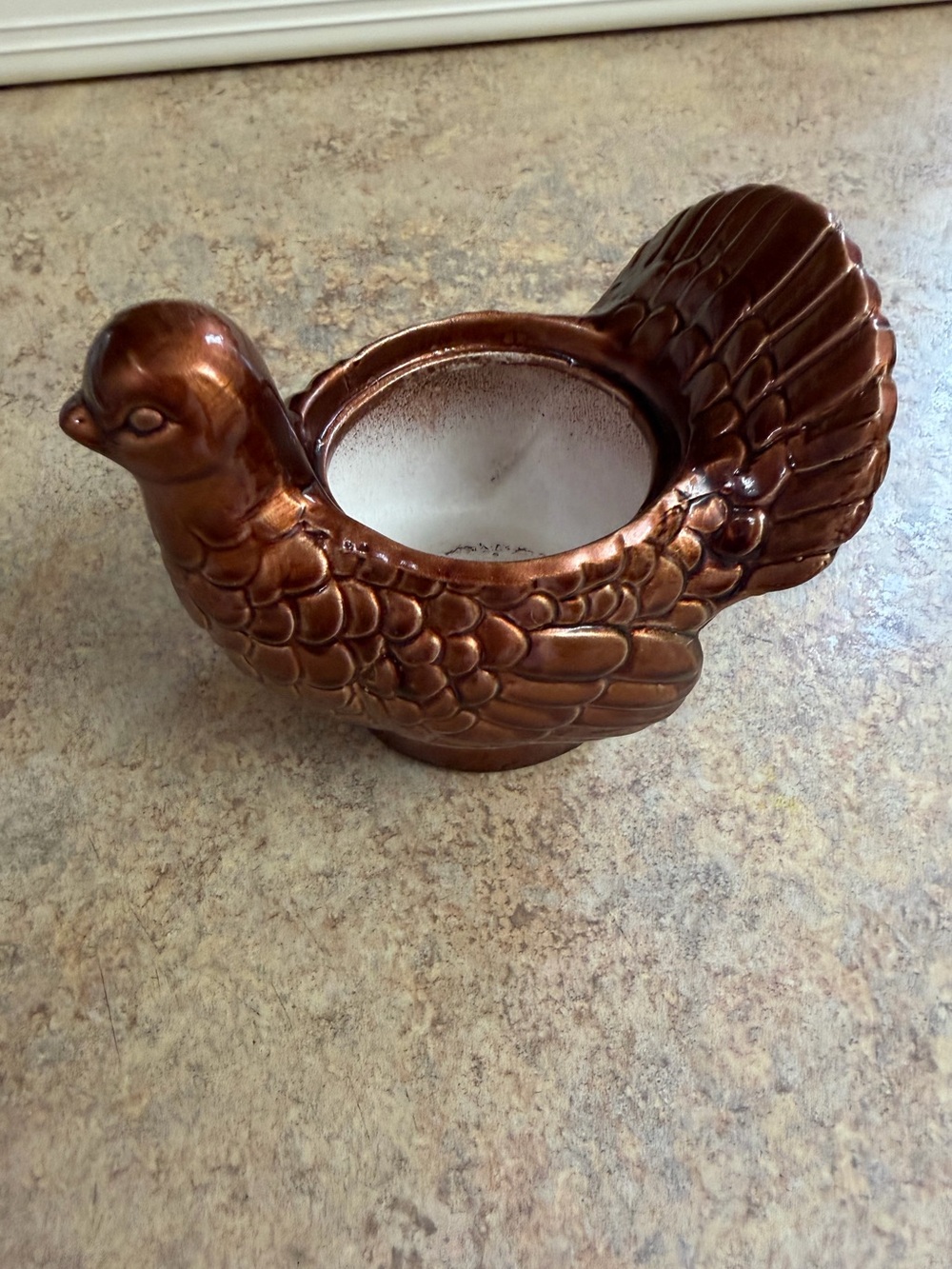 Copper Ceramic Bird Planter - Decorative Home Art